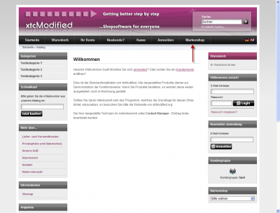 Markenshop (Shop-in-Shop L�sung) f�r xtcModified