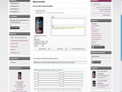 Wunschlistenmodul