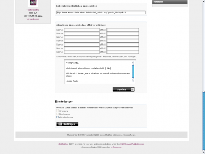 Wunschlistenmodul