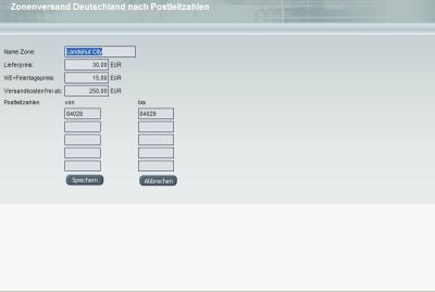 AJAX PLZ Zonenversand