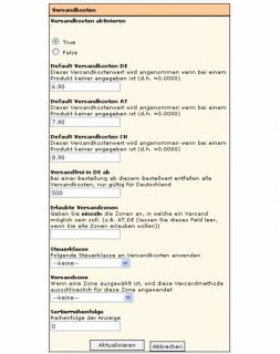 Artikelabhngige Versandkosten fr Sperrgut